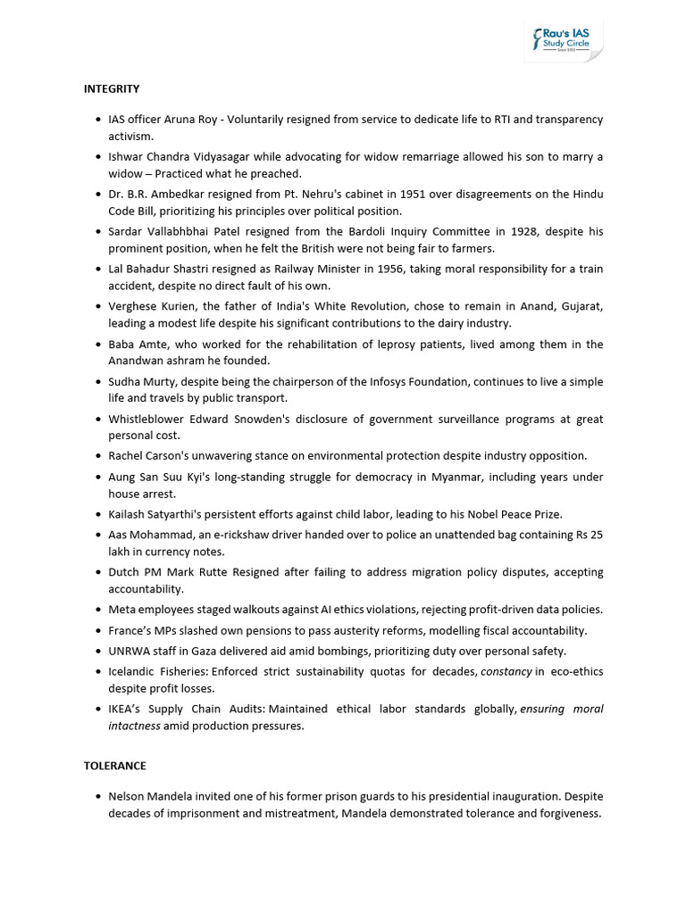 Ethics-List of Examples | PDF