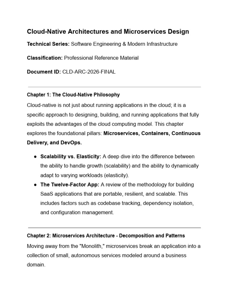 Cloud-Native - Architectures and Microservices Design | PDF | Computer ...