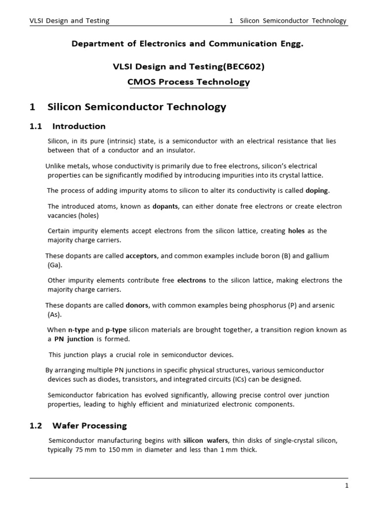 Module 3 - CMOS Process Technology | PDF | Mosfet | Field Effect Transistor