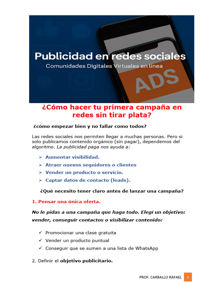Publicidad en Redes Sociales | PDF