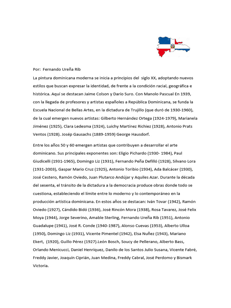 Artes Visuales en RD | PDF | Pintores | Artistas