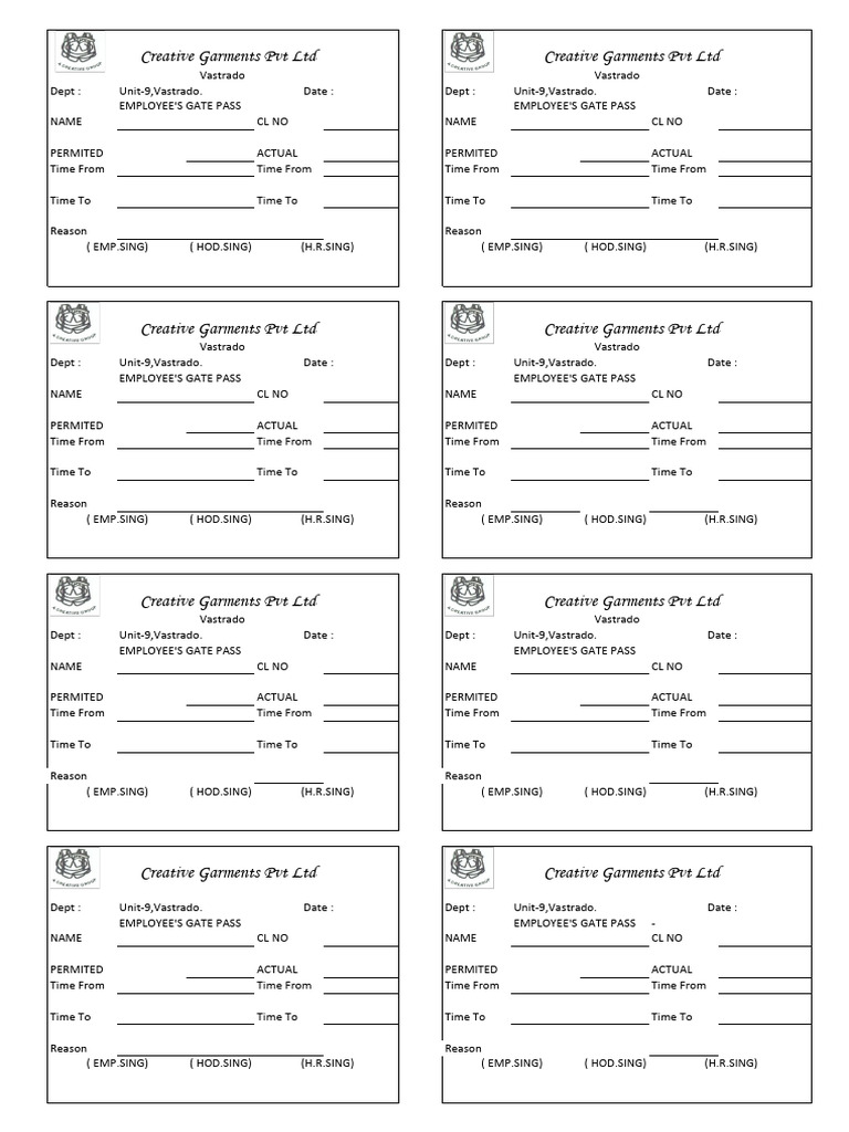 Gate Pass | PDF
