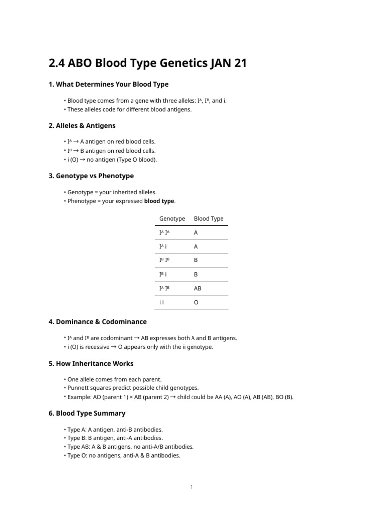 Abo Blood Group Notes | PDF