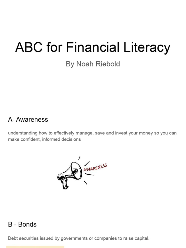 ABC For Financial Literacy | PDF | Financial Risk | Investing