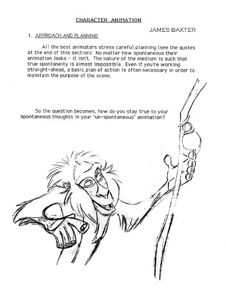 Character Animation Notes - James Baxter | PDF