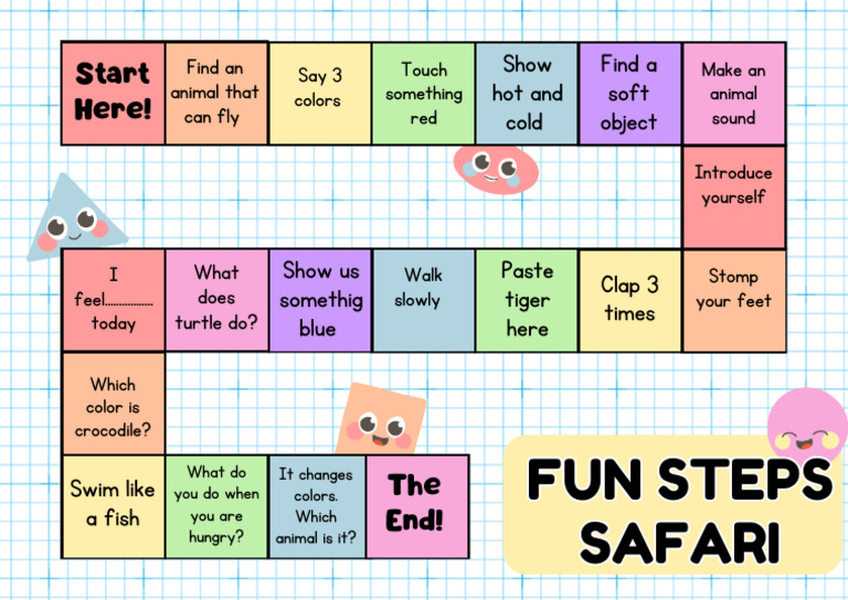 Math Printable Addition Board Game in Colorful Illustrative Style | PDF