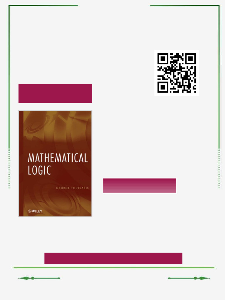 Mathematical Logic 1st Edition George Tourlakis Ebook Testbank ...
