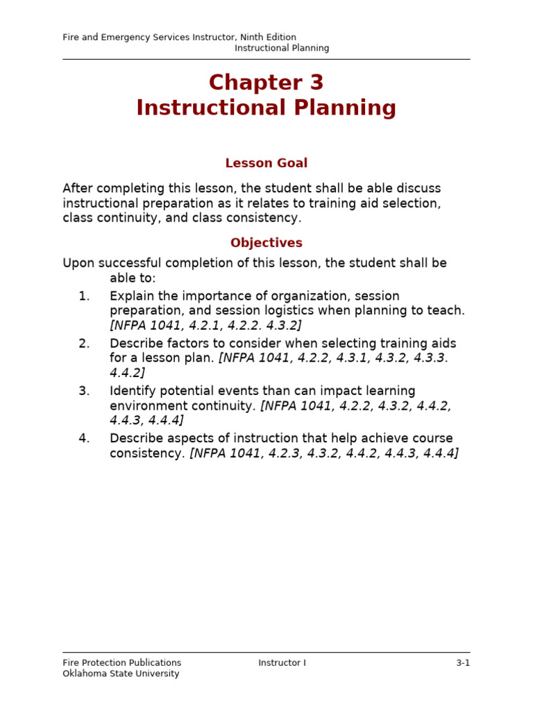Chapter 03 Lesson Outline Instructional Planning | PDF | Learning ...