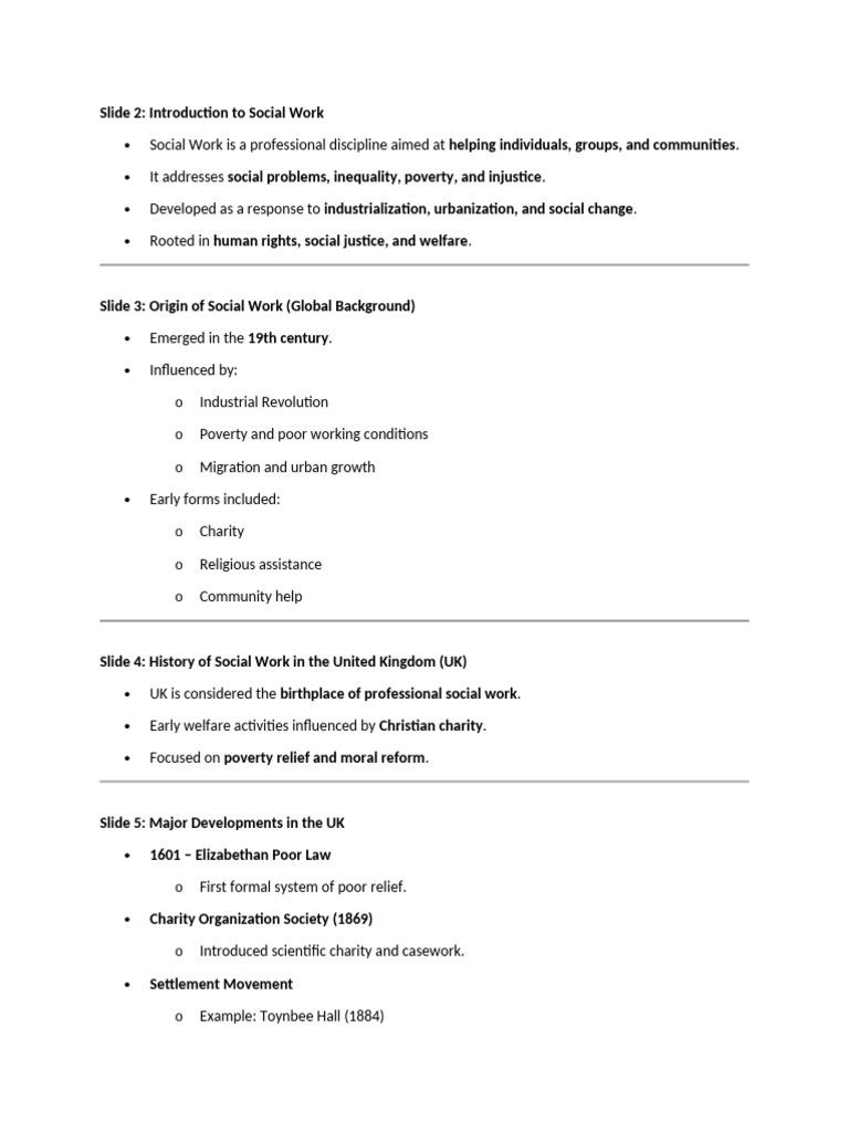 Evolution of Social Work | PDF