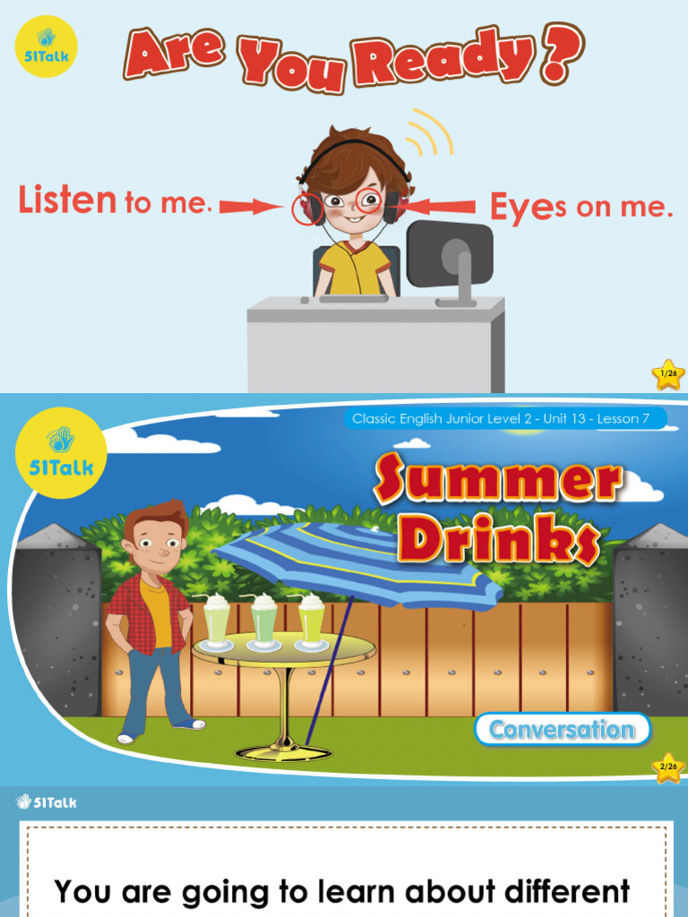 Level 2 - Unit 13 - Lesson 7 - Summer Drinks | PDF