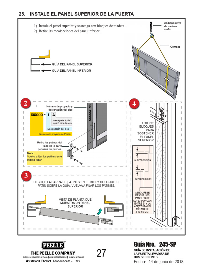 245 Sp 2 Section Slide Up Door Installation Guide Spanish 31 33 | PDF