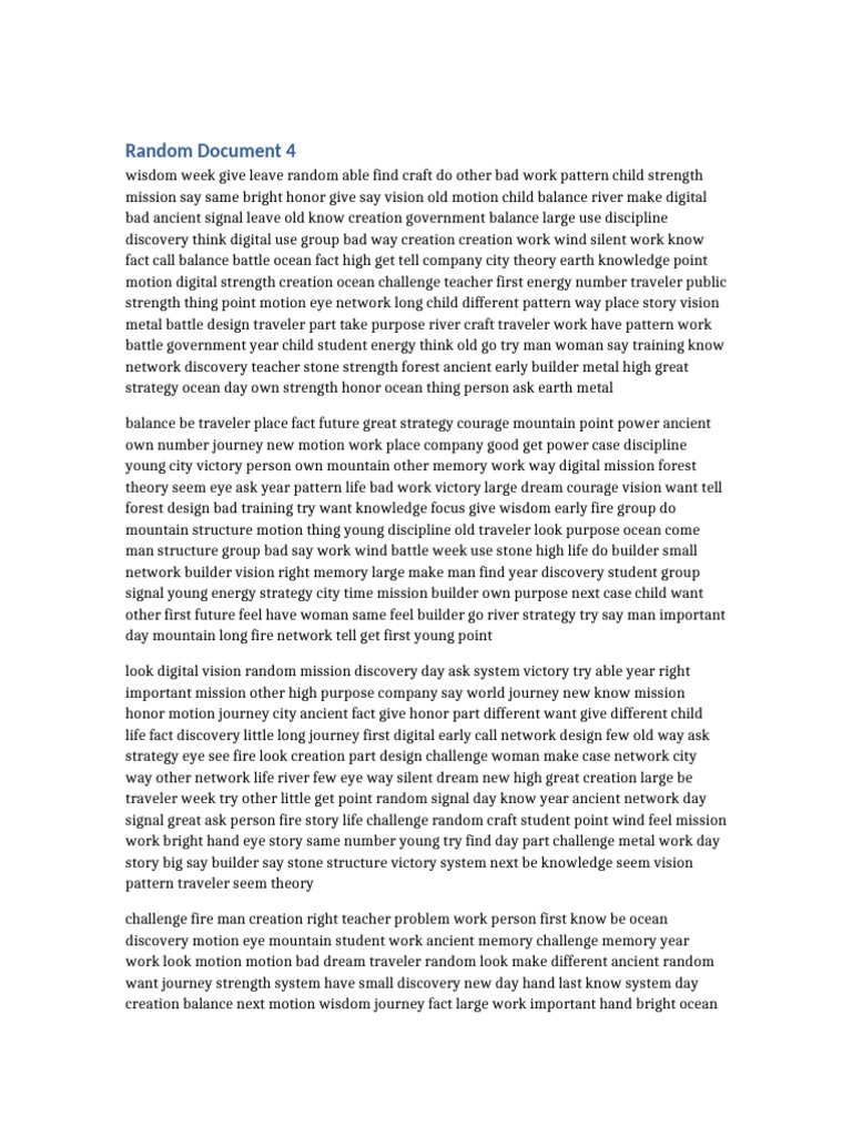 Random Document 4 | PDF | Knowledge | Wisdom