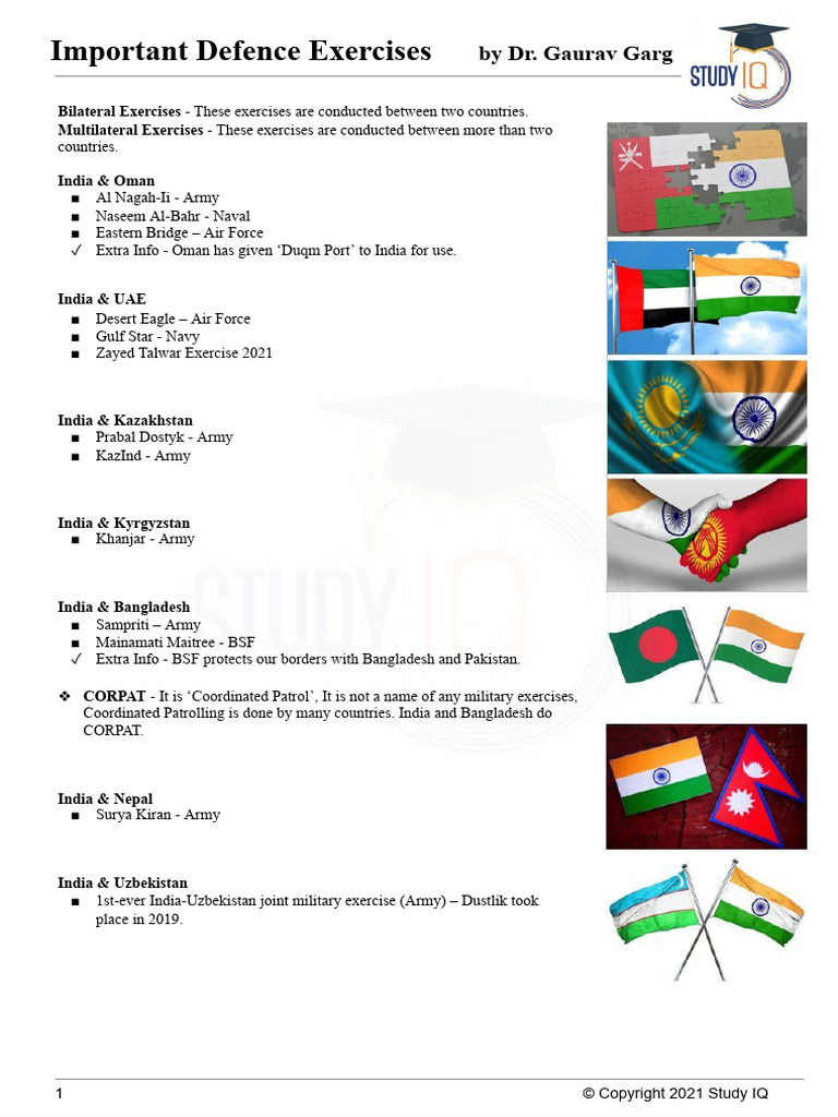 CRUXImportant Defence Exercises | PDF