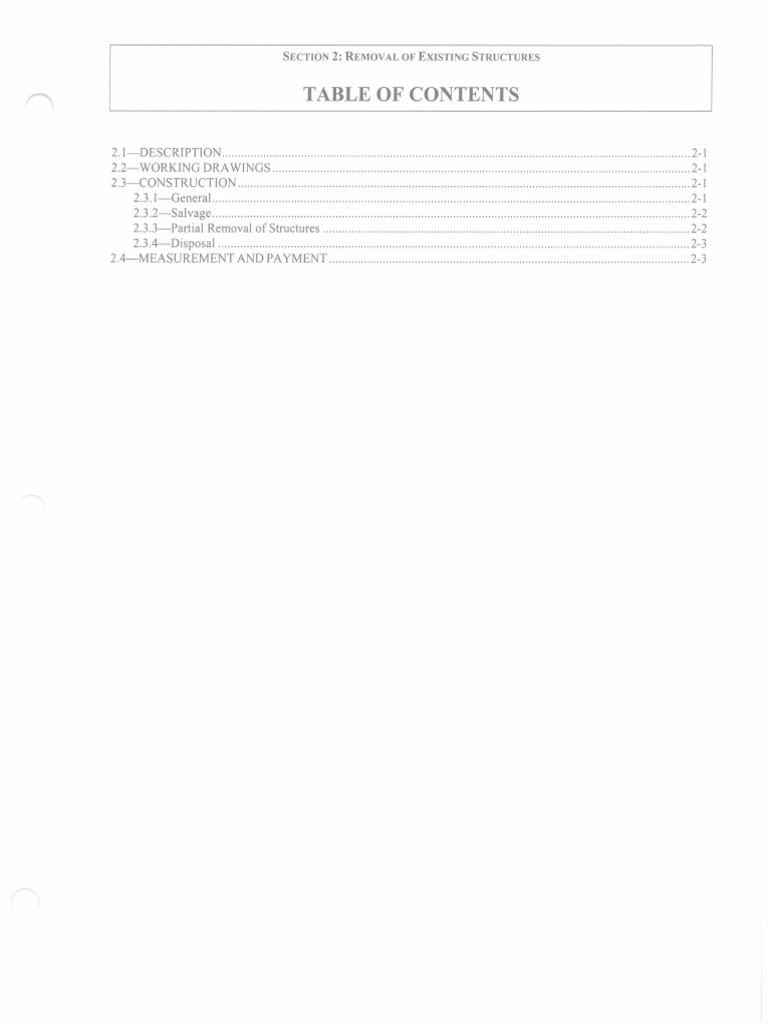 SECTION 02 - Removal of Existing Structures | PDF