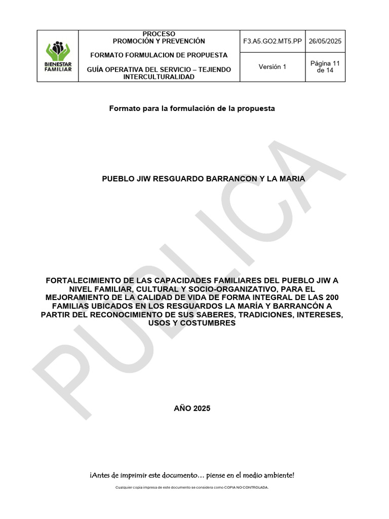 Propuesta Inicial Tejiendo Interculturalidad Jiw 2025 | PDF ...