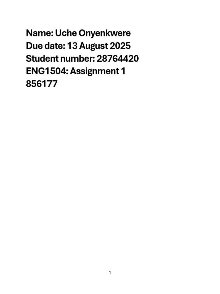Eng1504 Assingment | PDF