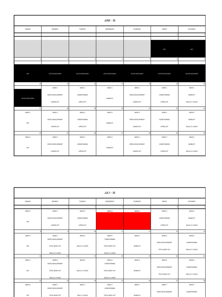 Rugby - Lifting Program - 2018 | PDF | Weight Training ...