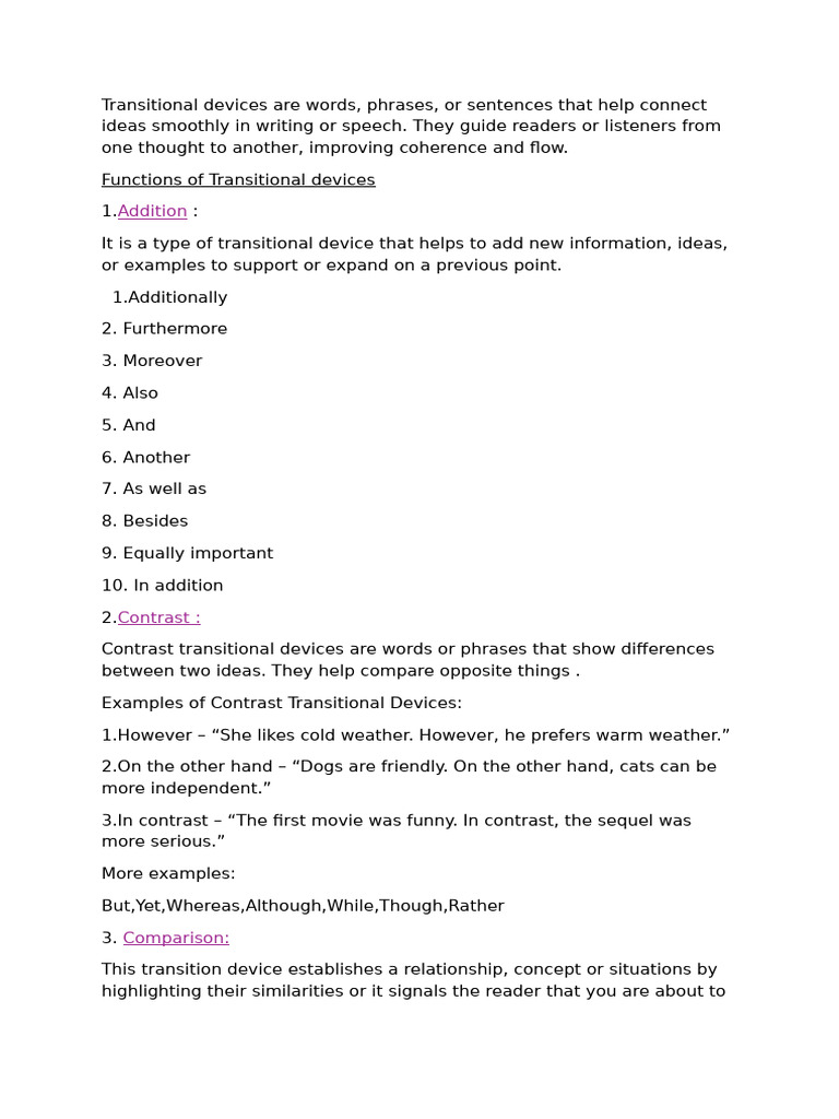 Transitional Devices and Functions | PDF | Linguistics | Human ...