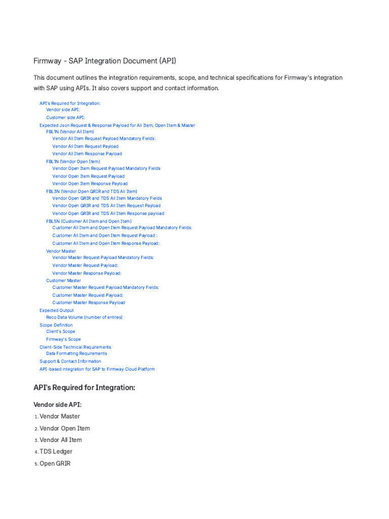 RECO2-Firmway - SAP Integration Document (API) - 011225-113257 | PDF ...