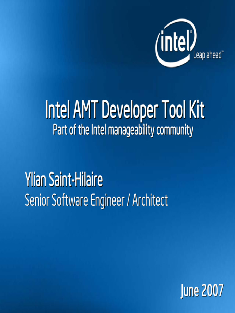 Intel AMT DTK Overview | PDF | Proxy Server | Computer Architecture