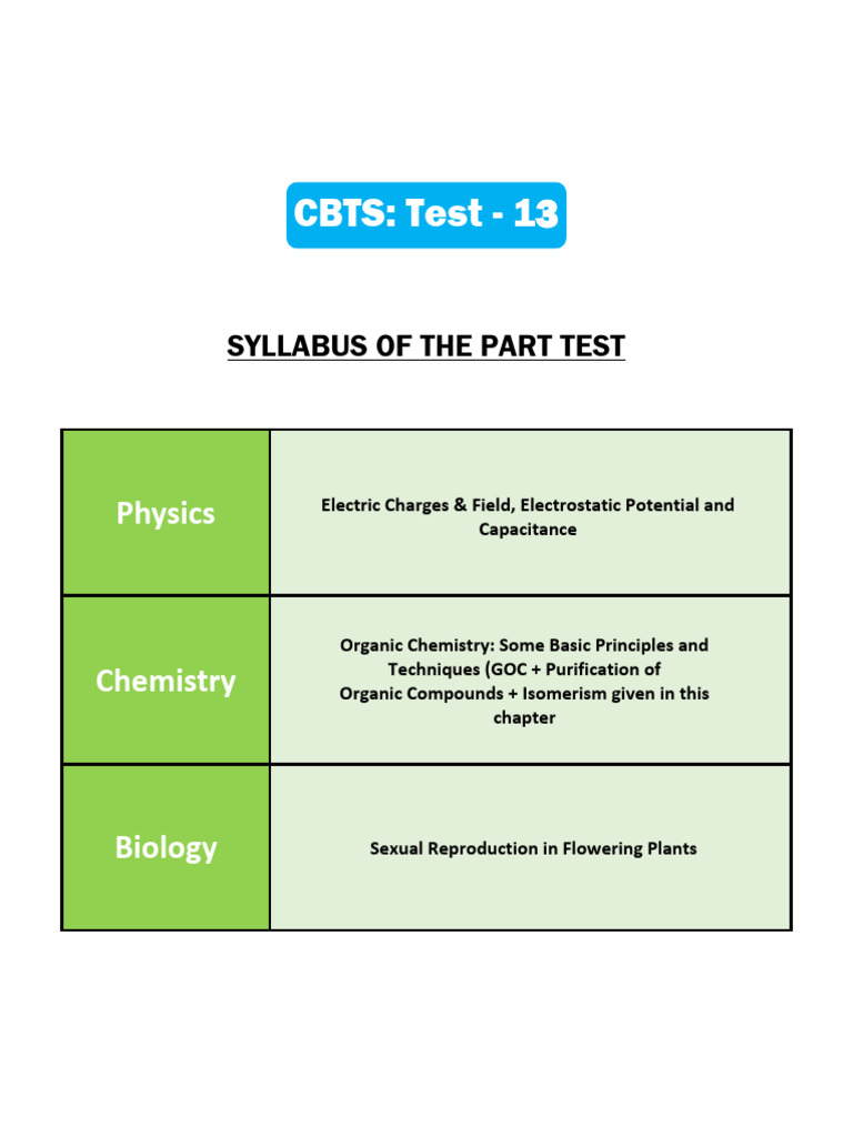 CBTS Part Test-13 - Removed | PDF | Flowers | Pollination