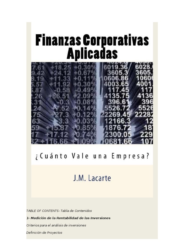 Finanzas Corporativas: Análisis y Métodos | PDF | Flujo de efectivo ...