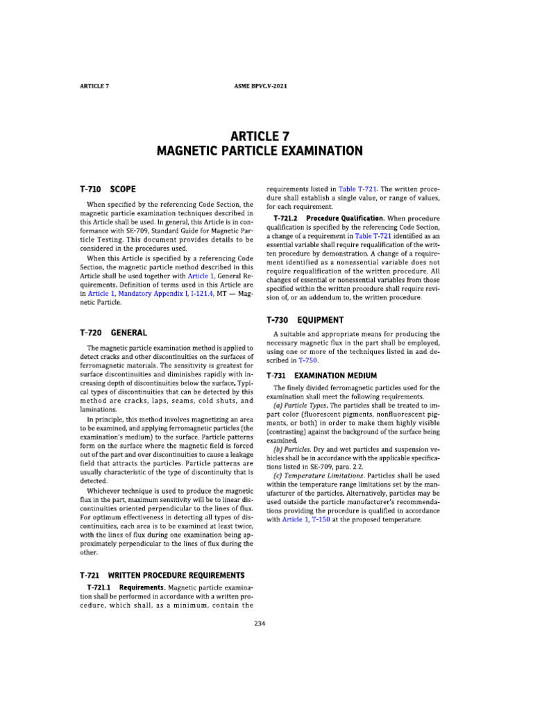 Asme BPVC 2021 Section V Art 7 | PDF
