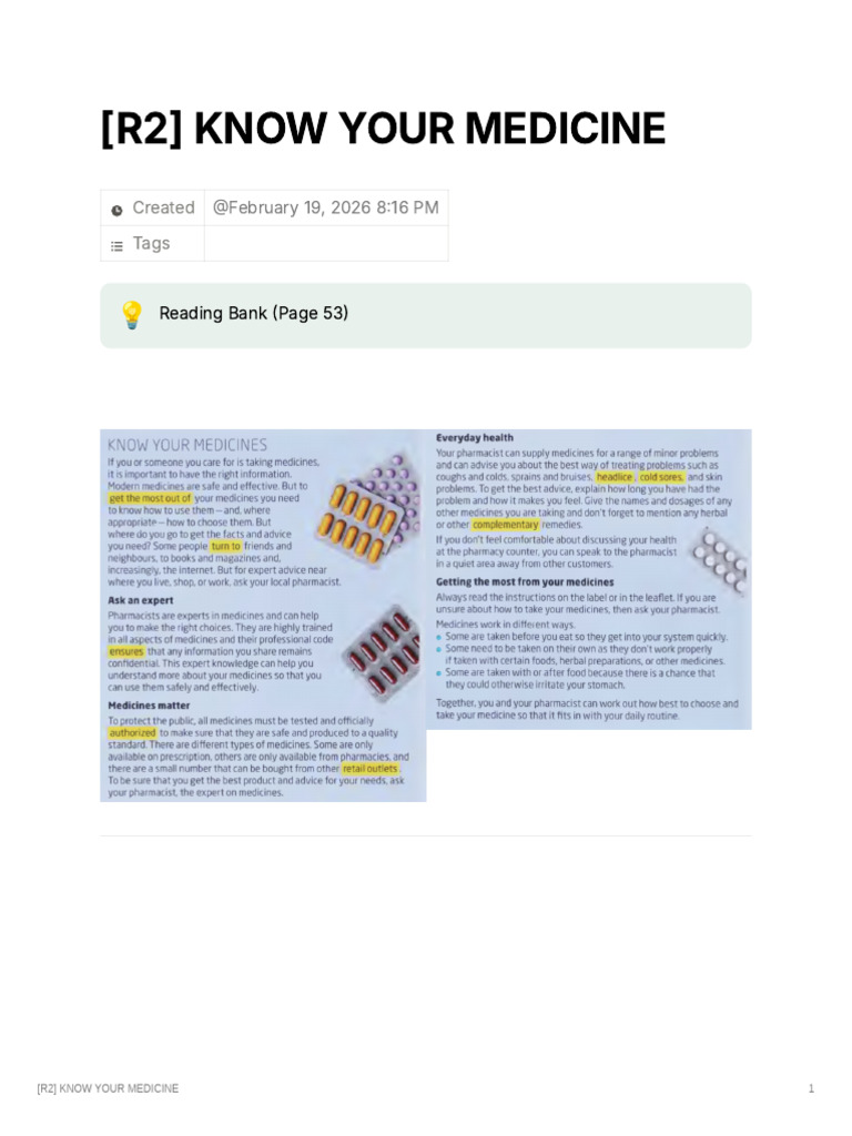 (r2) Know Your Medicine | PDF