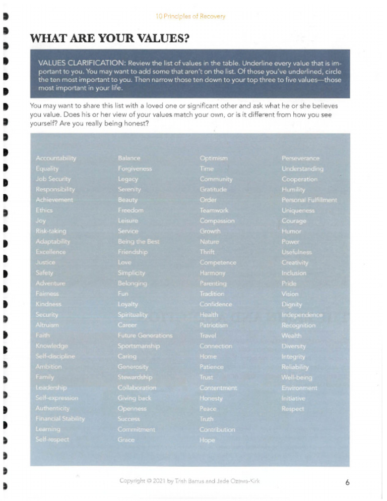 Values List | PDF
