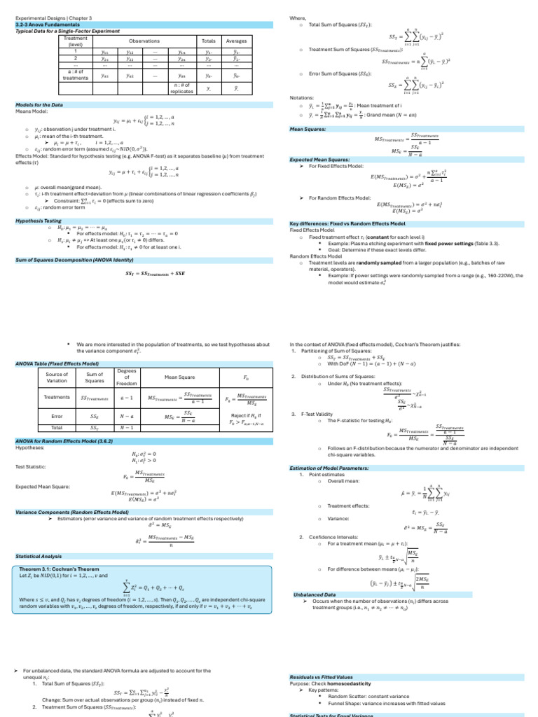 Experimental Designs Single Factor ANOVA Reviewer | PDF | Analysis Of ...