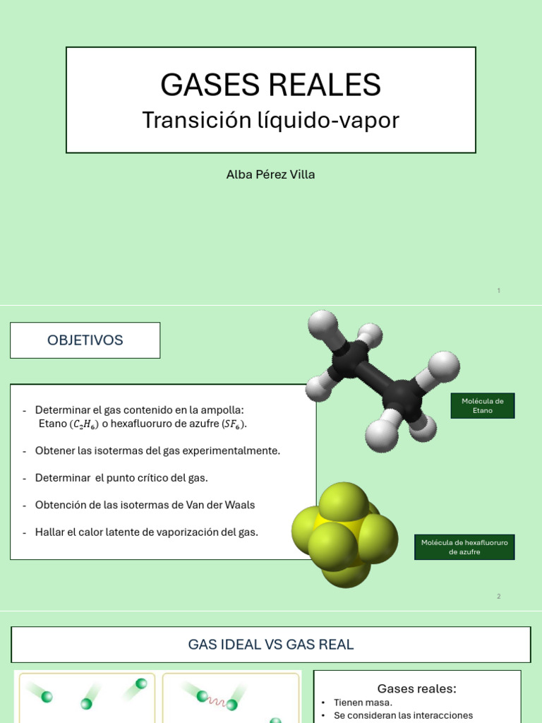 Presentaciã N Gasesreales | PDF | Gases | Fases de la materia