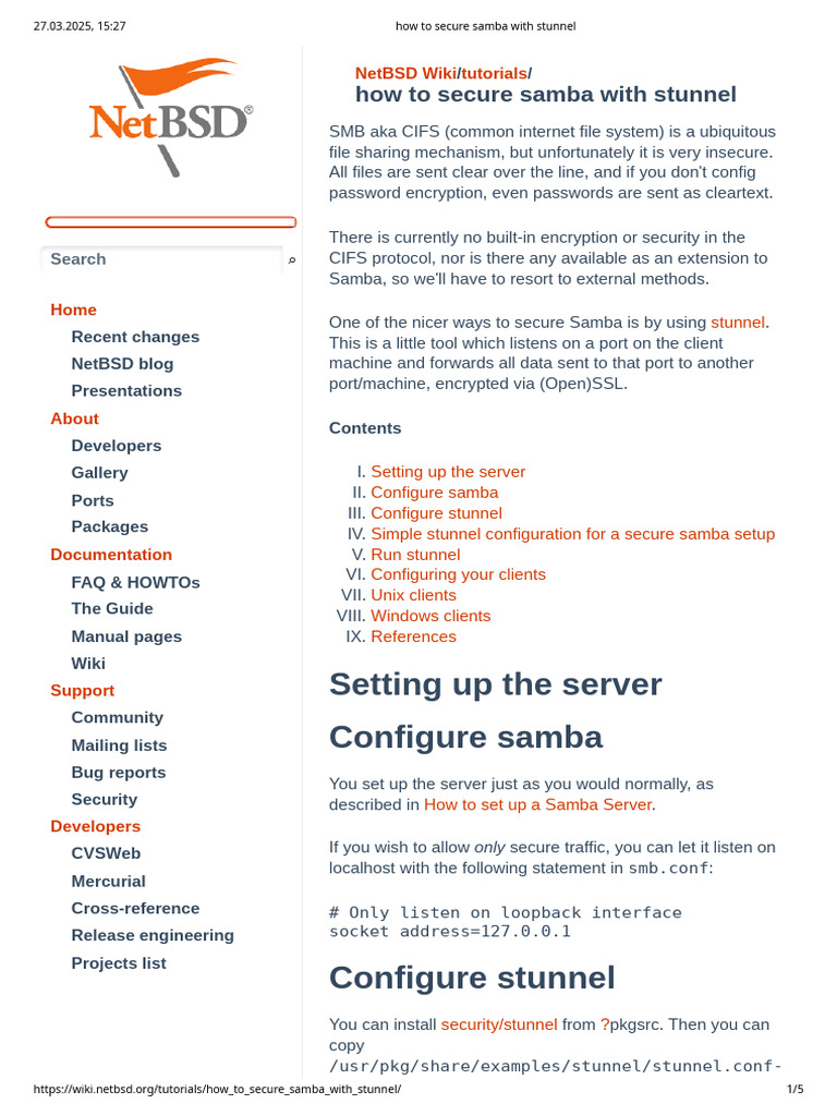 How To Secure Samba With Stunnel | PDF