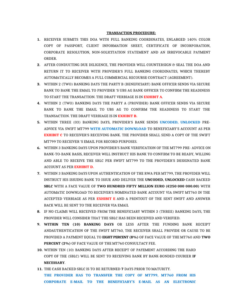 Transaction Procedure | PDF