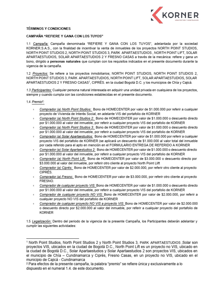 Términos y Condiciones - Campaña Referidos 2025 Nuevo Firmado (1) (2) | PDF
