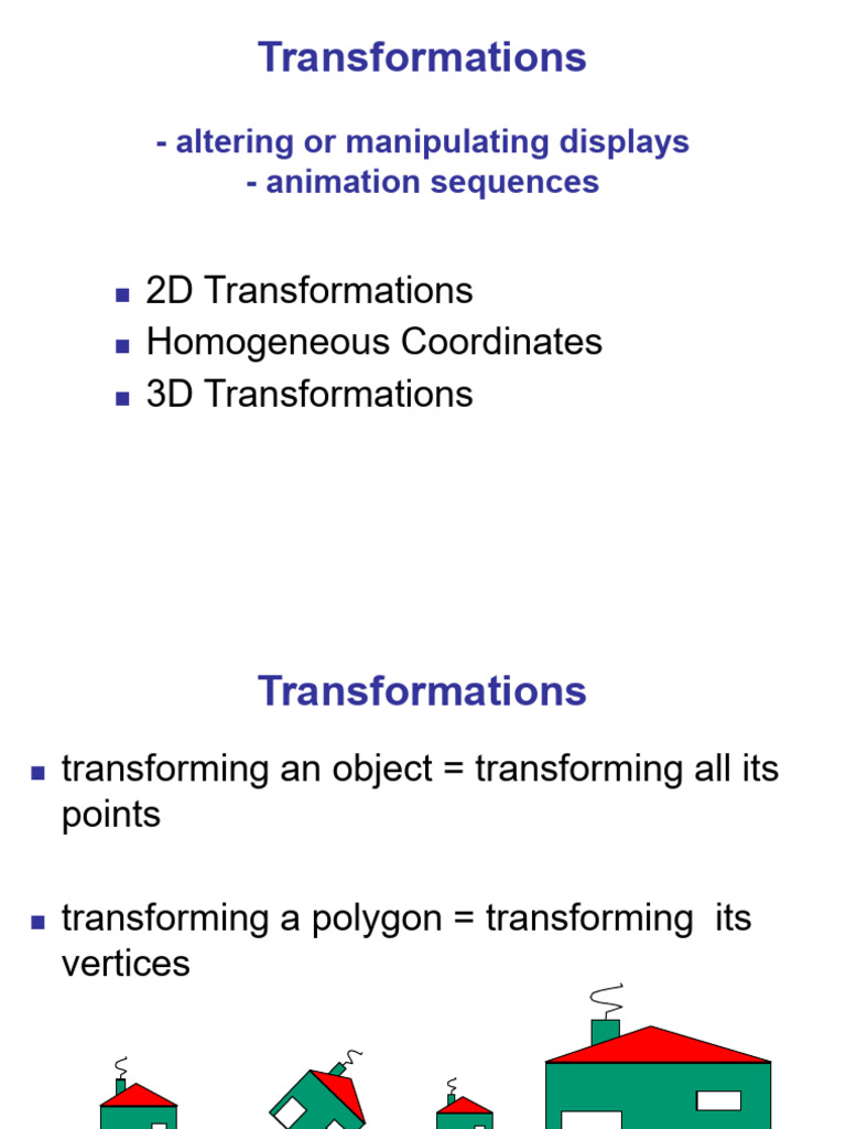 Module-1 L3-1 Transformations | PDF | 2 D Computer Graphics | Matrix ...