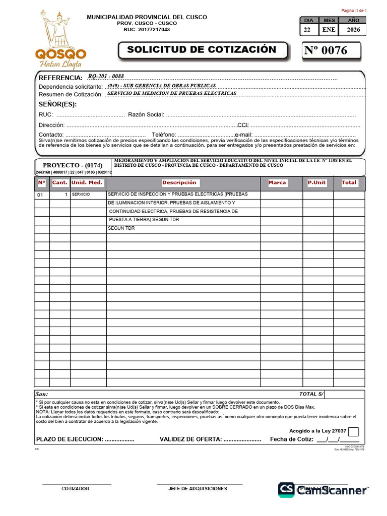 0076 SERVICIO DE INSPECCION DE PRUEBAS ELECTRICAS | PDF | Corrupción ...