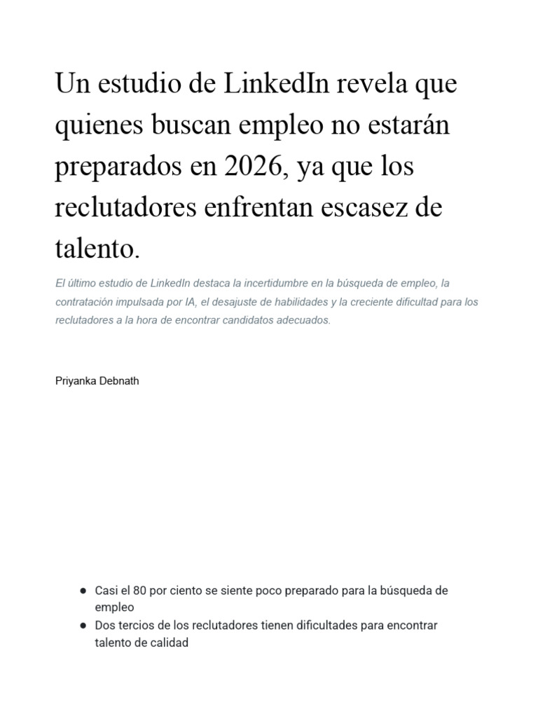 Un Estudio de LinkedIn Revela Que Quienes Buscan Empleo No Estarán ...