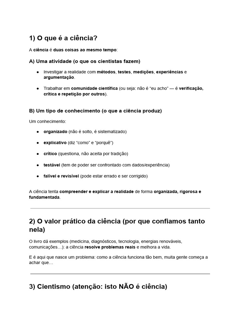 Teste de Filosofia | PDF | Science | Falsificabilidade