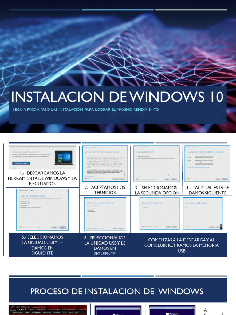 Instalacion de Windows 10 | PDF | Memoria USB | Microsoft Windows