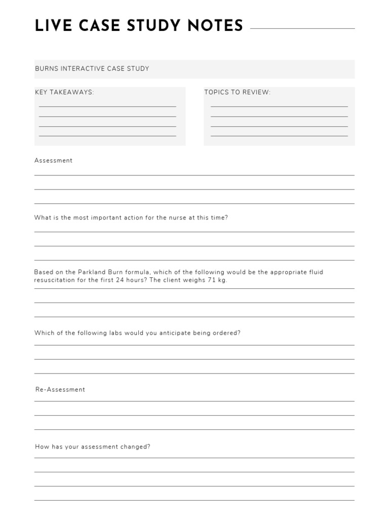 Burns Live Case Study Notes | PDF
