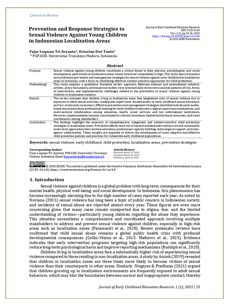 Prevention and Response Strategies To Sexual Violence Against Young ...