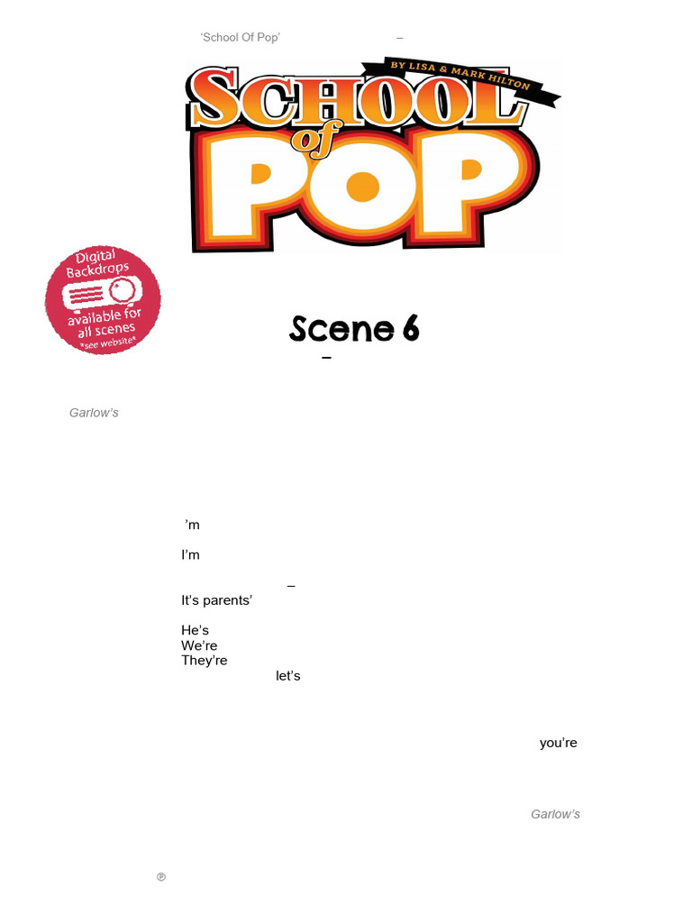 School of Pop Script Sample 2a | PDF