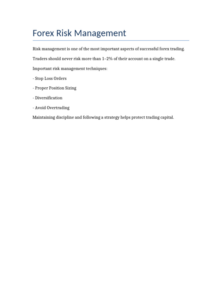 3 Forex Risk Management | PDF