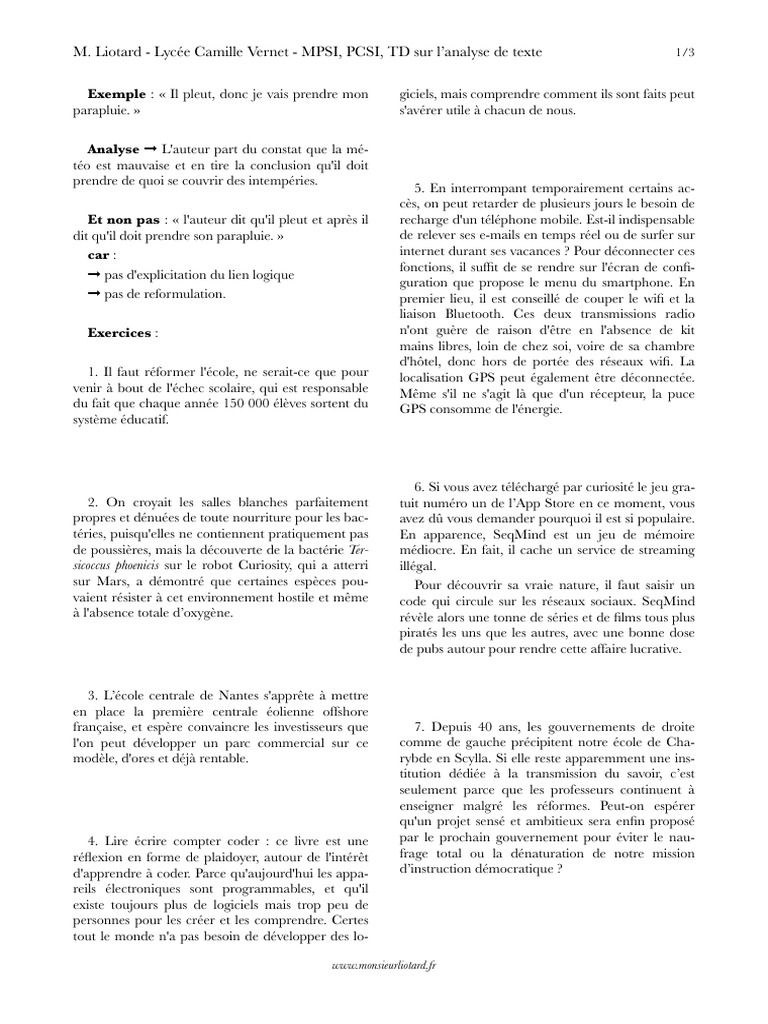 TD Analyse N 1 | PDF