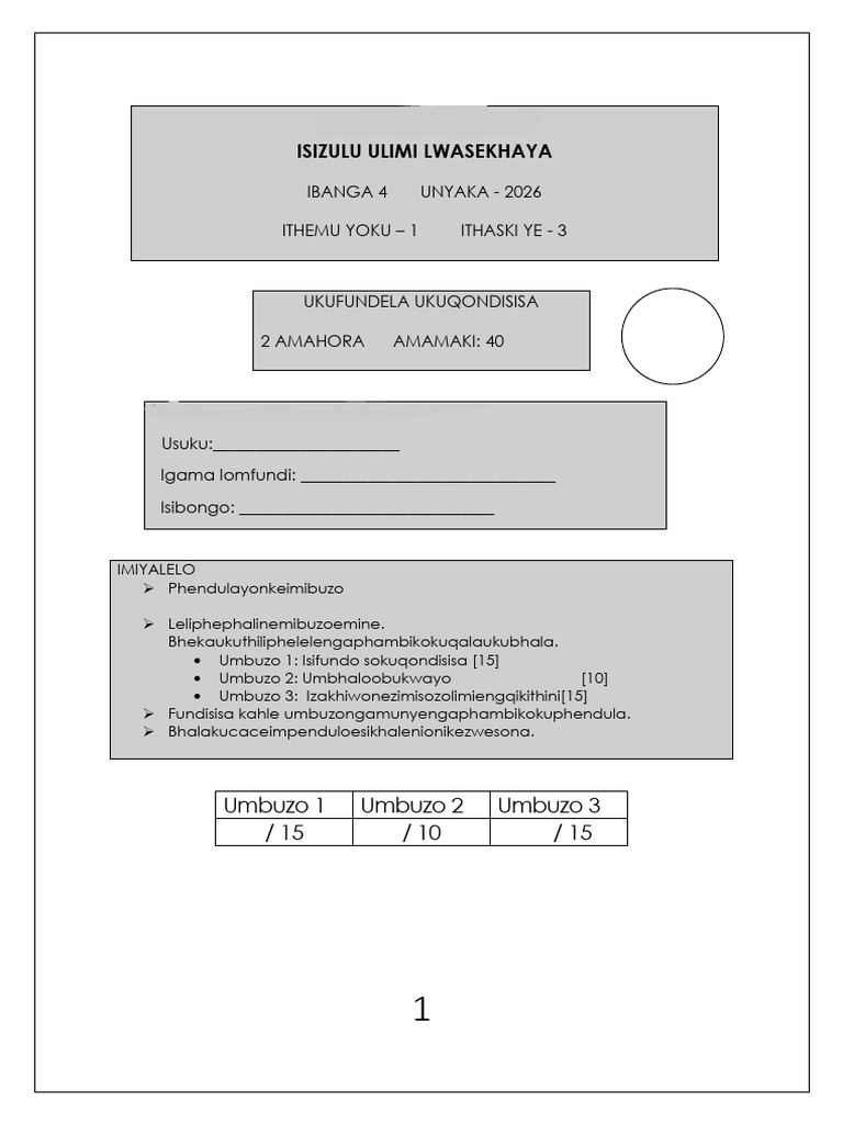 Grade 4 Test | PDF