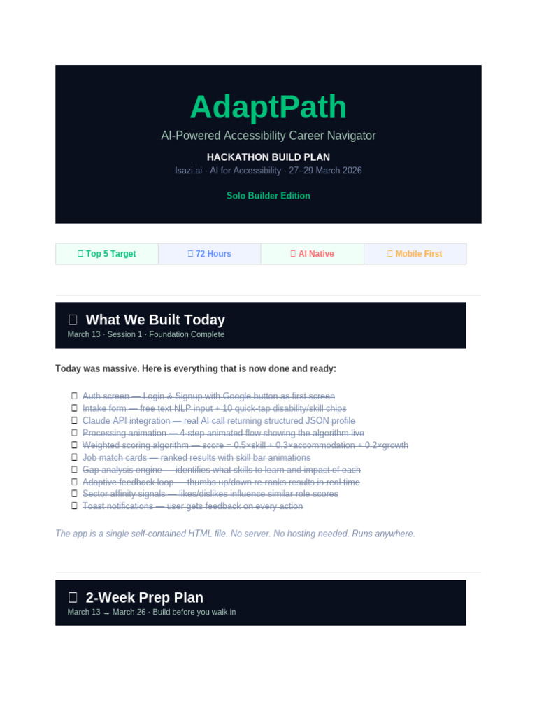 AdaptPath Build Plan | PDF | Artificial Intelligence | Intelligence (AI ...