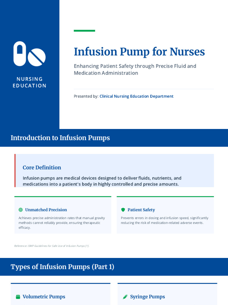 Infusion Pump For Nurses | PDF | Intravenous Therapy | Health Care