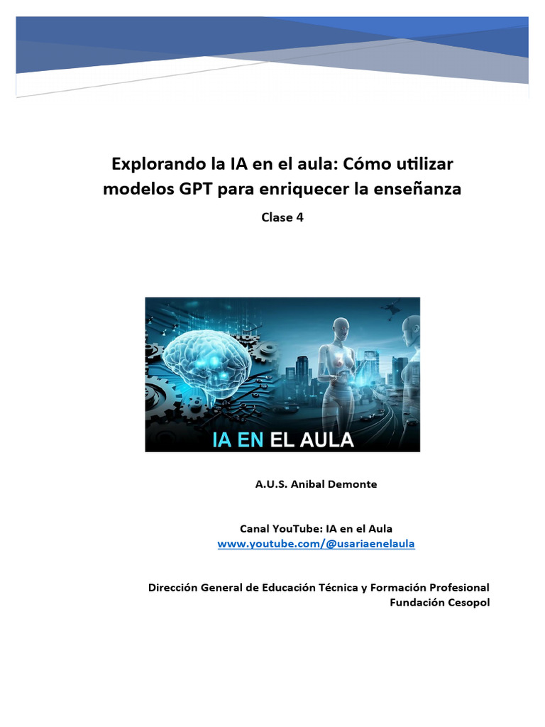 Explorando La IA en El Aula Clase 4 | PDF | Inteligencia artificial ...