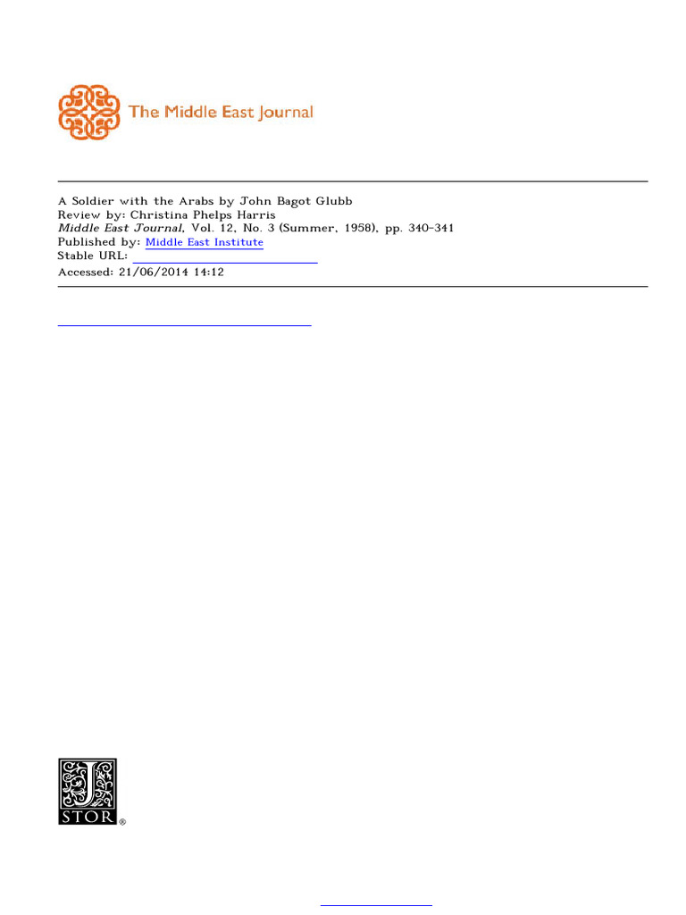 (The Middle East Journal 1958-Sum Vol. 12 Iss. 3) Review by - Christina ...