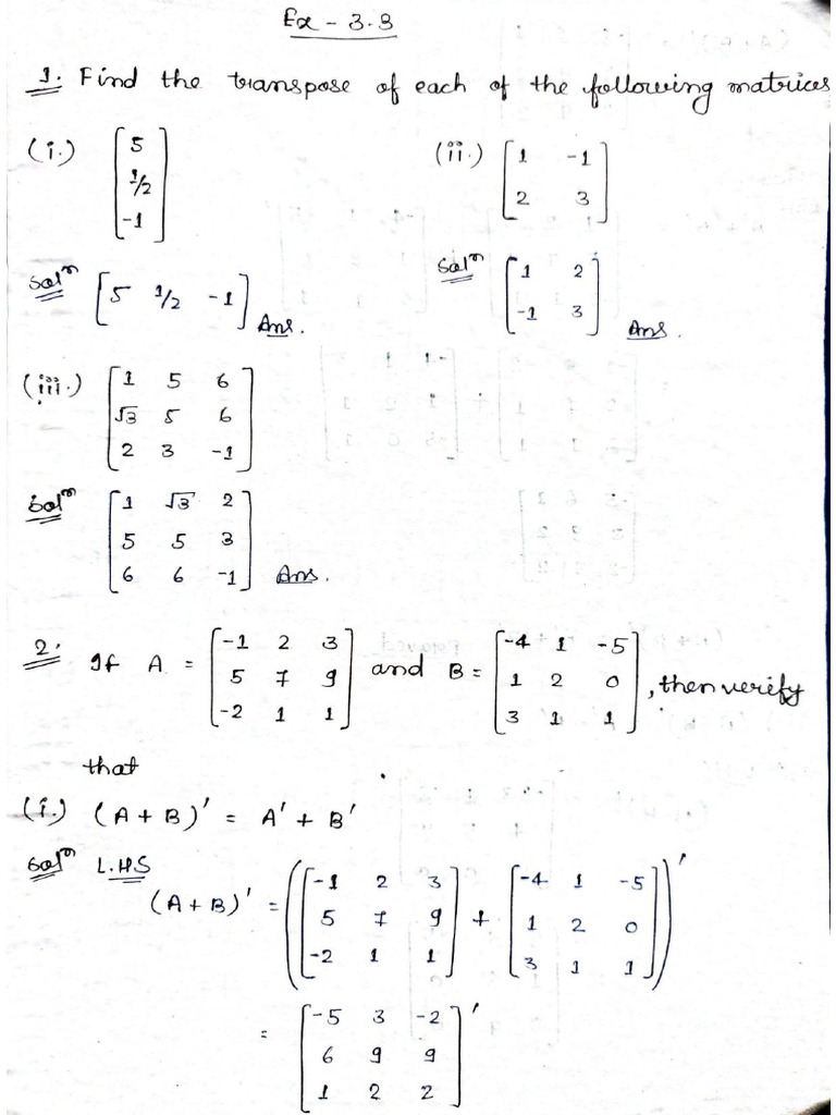 Ex 3.3 Solution | PDF